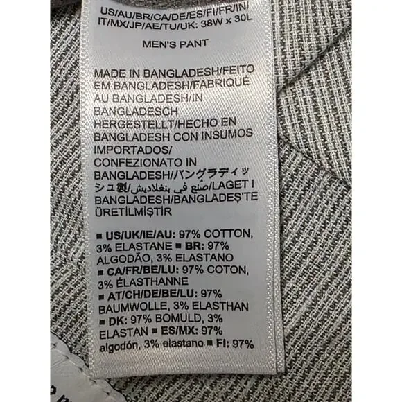 AMAZON ESSENTIALS Mens Gray Flat Front Stretch Slim Fit Chino Pants 38W30L NEW - Picture 4 of 6